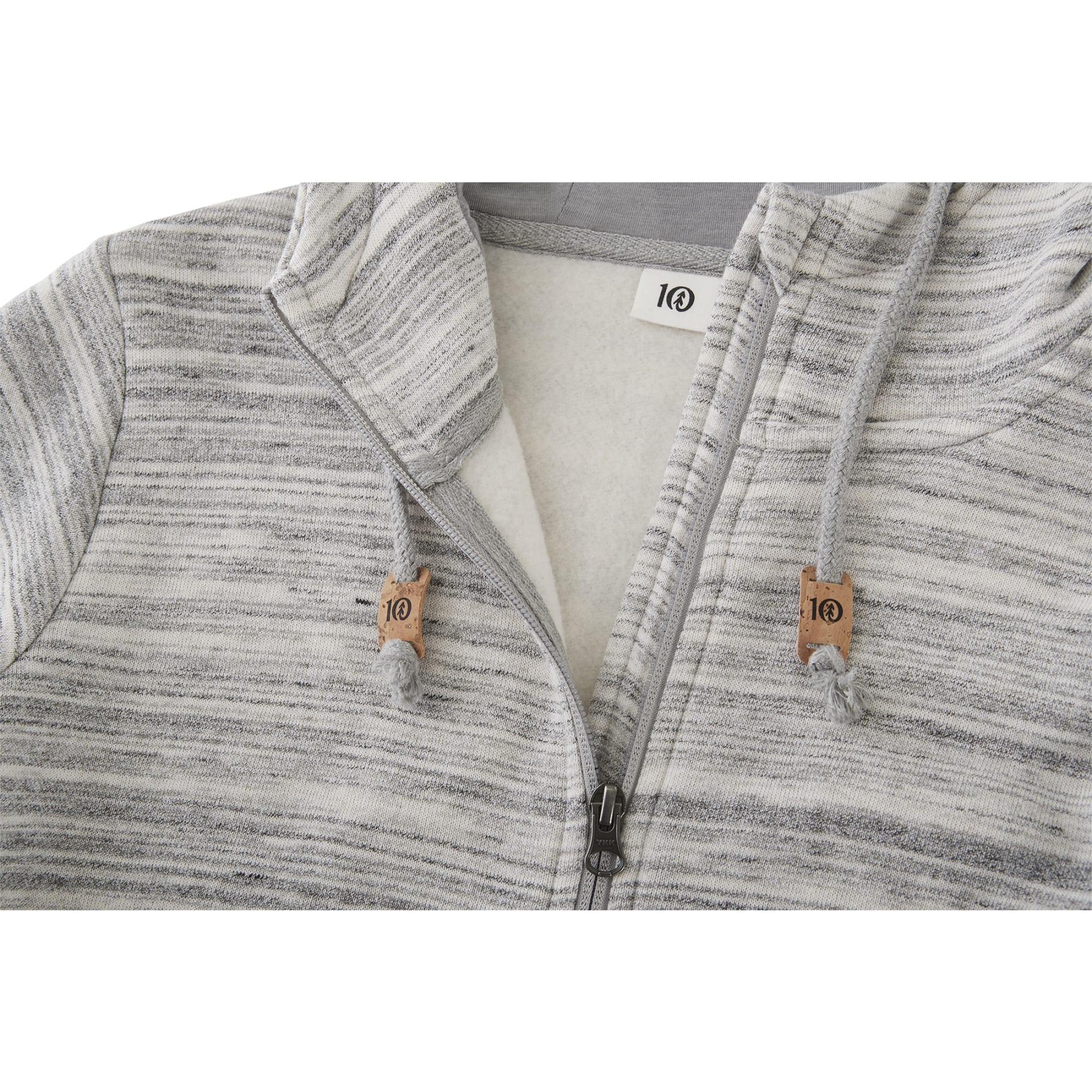 Front View of Grey tentree Space Dye Zip Hoodie - Women's plain