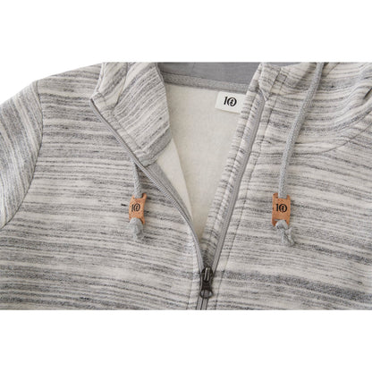 Front View of Grey tentree Space Dye Zip Hoodie - Women's plain