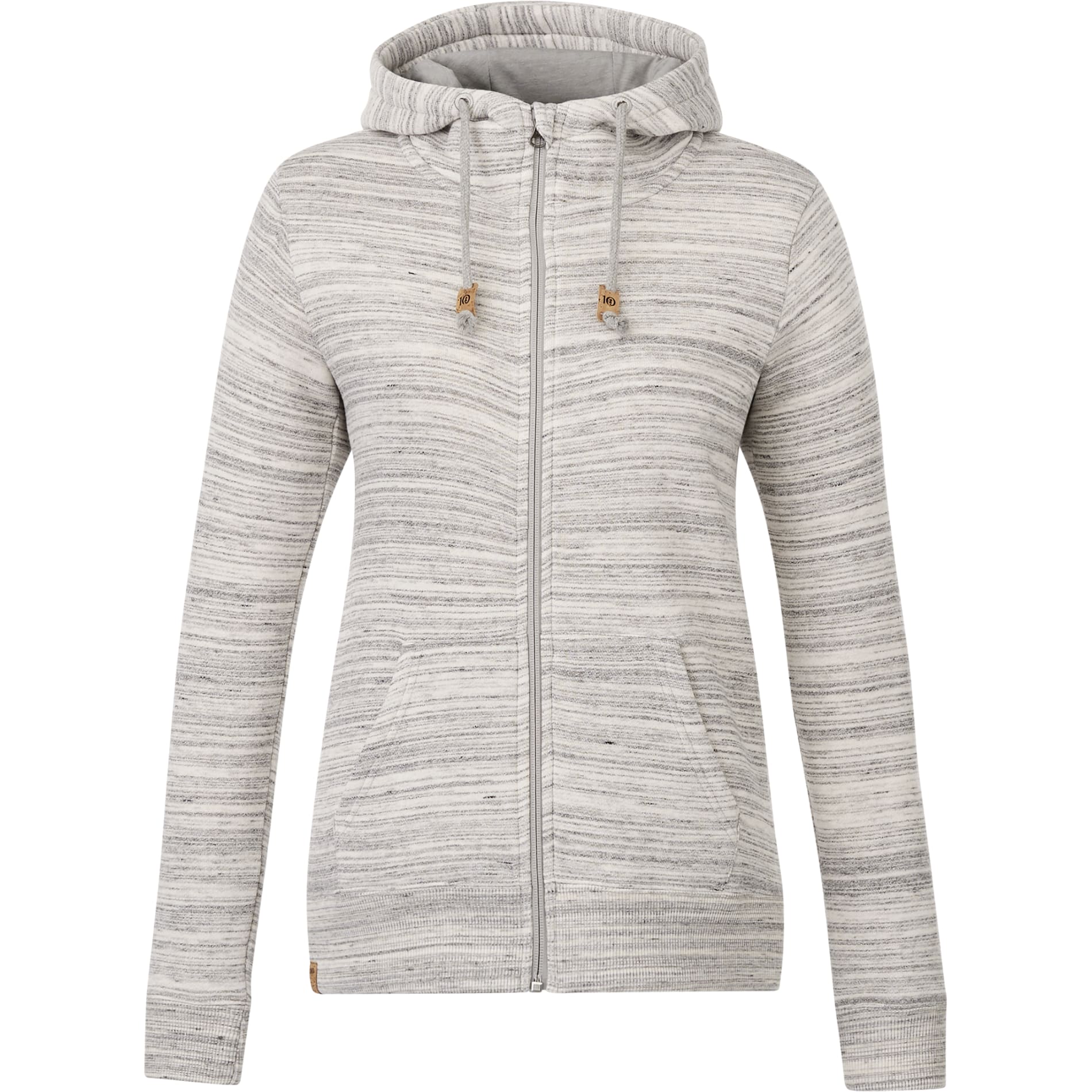 Front View of Grey tentree Space Dye Zip Hoodie - Women's plain