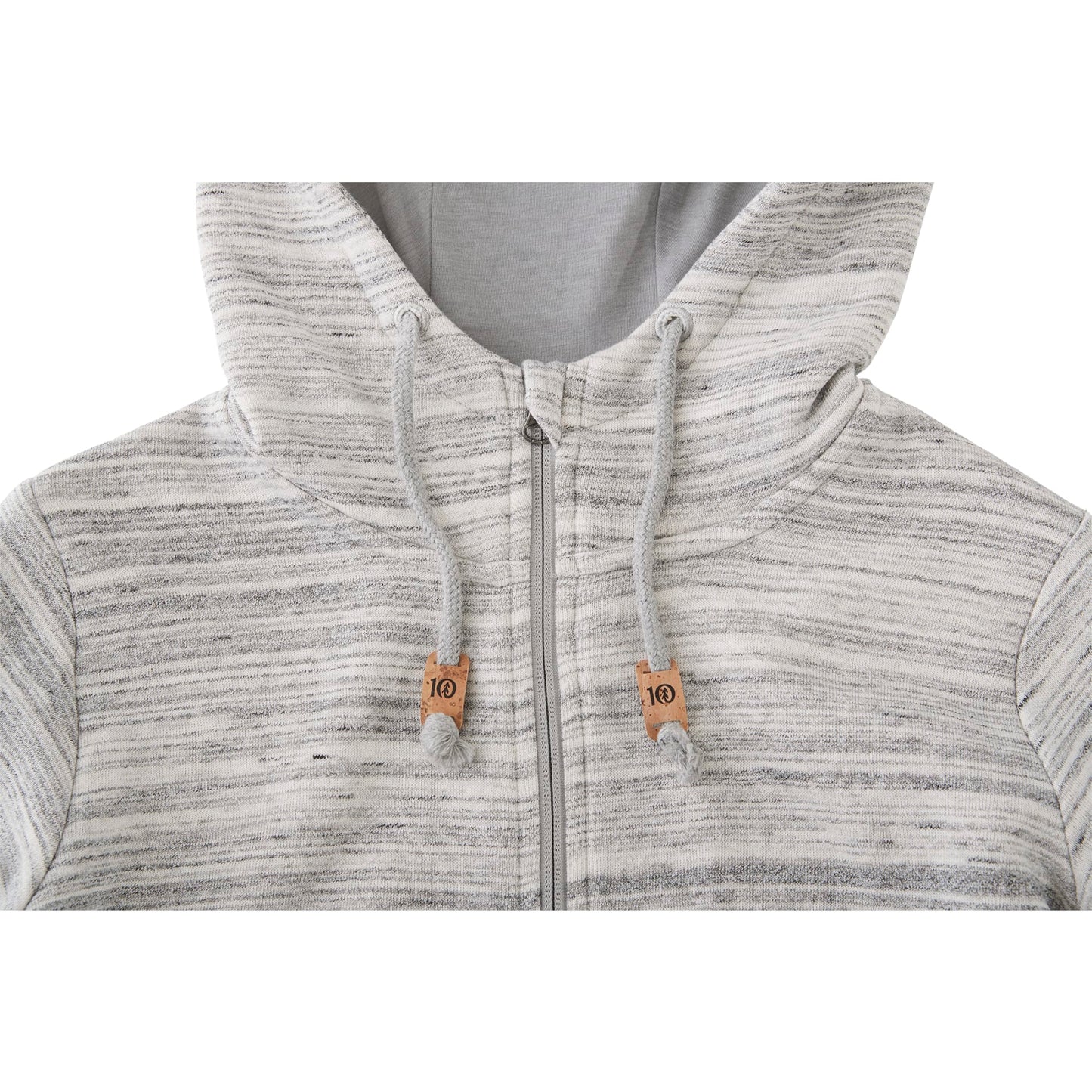 Front View of Grey tentree Space Dye Zip Hoodie - Women's plain