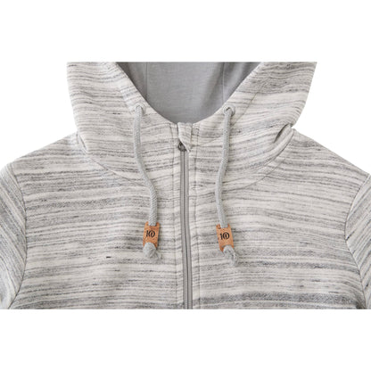 Front View of Grey tentree Space Dye Zip Hoodie - Women's plain