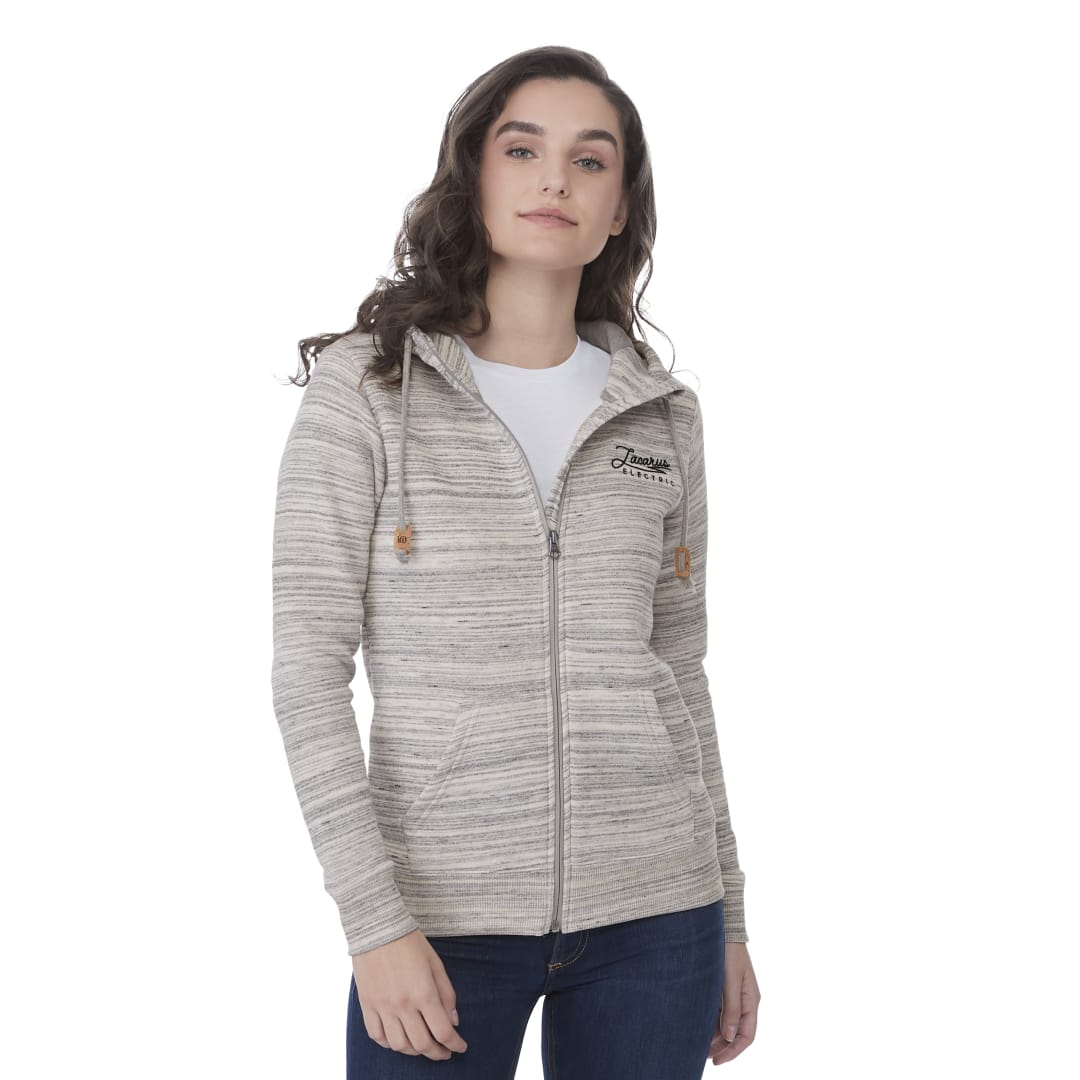 Front View of Grey tentree Space Dye Zip Hoodie - Women's