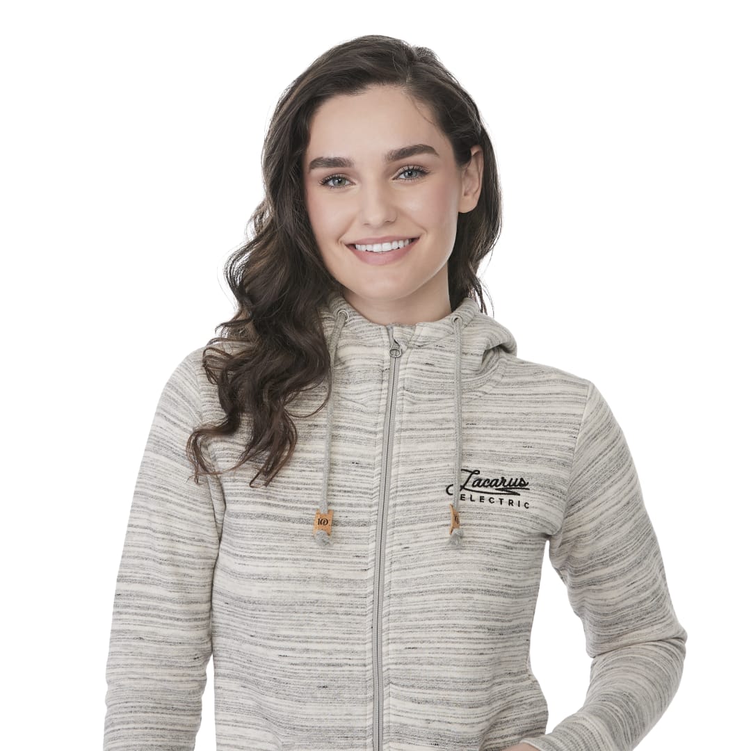 Front View of Grey tentree Space Dye Zip Hoodie - Women's