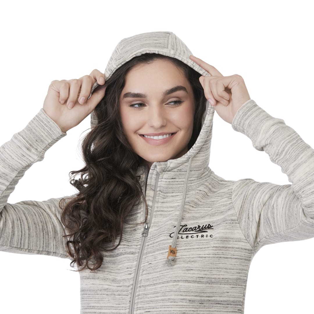 Front View of Grey tentree Space Dye Zip Hoodie - Women's