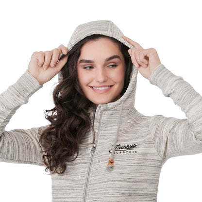 Front View of Grey tentree Space Dye Zip Hoodie - Women's