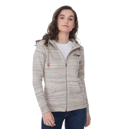 Front View of Grey tentree Space Dye Zip Hoodie - Women's