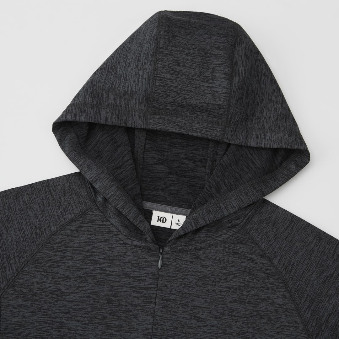 Front View of Grey tentree Stretch Knit Quarter Zip - Women's plain