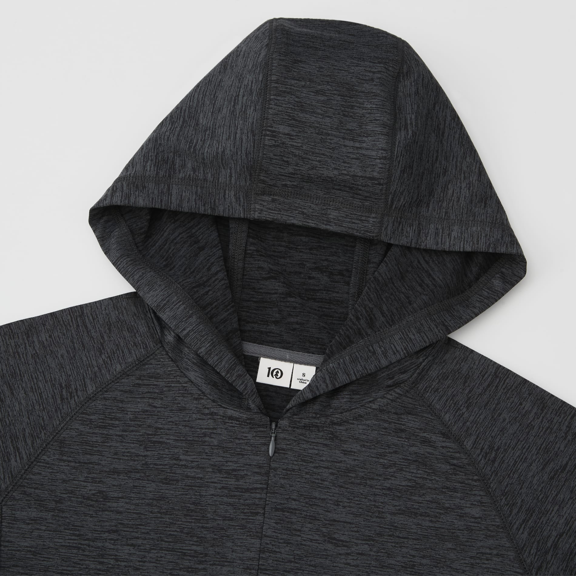 Front View of Grey tentree Stretch Knit Quarter Zip - Women's plain