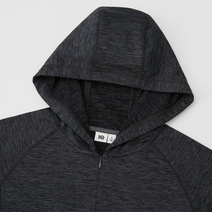 Front View of Grey tentree Stretch Knit Quarter Zip - Women's plain
