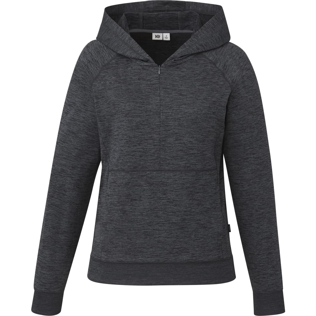 Front View of Grey tentree Stretch Knit Quarter Zip - Women's plain