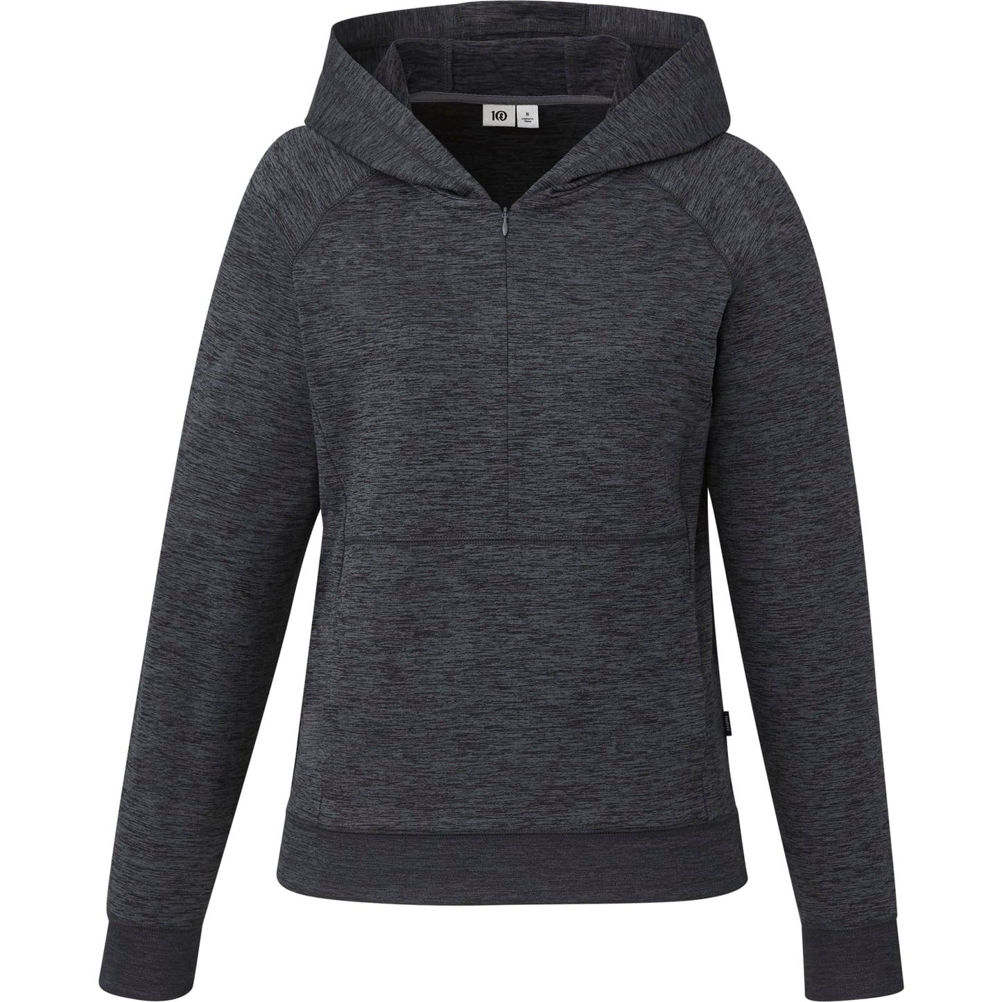 Front View of Grey tentree Stretch Knit Quarter Zip - Women's plain