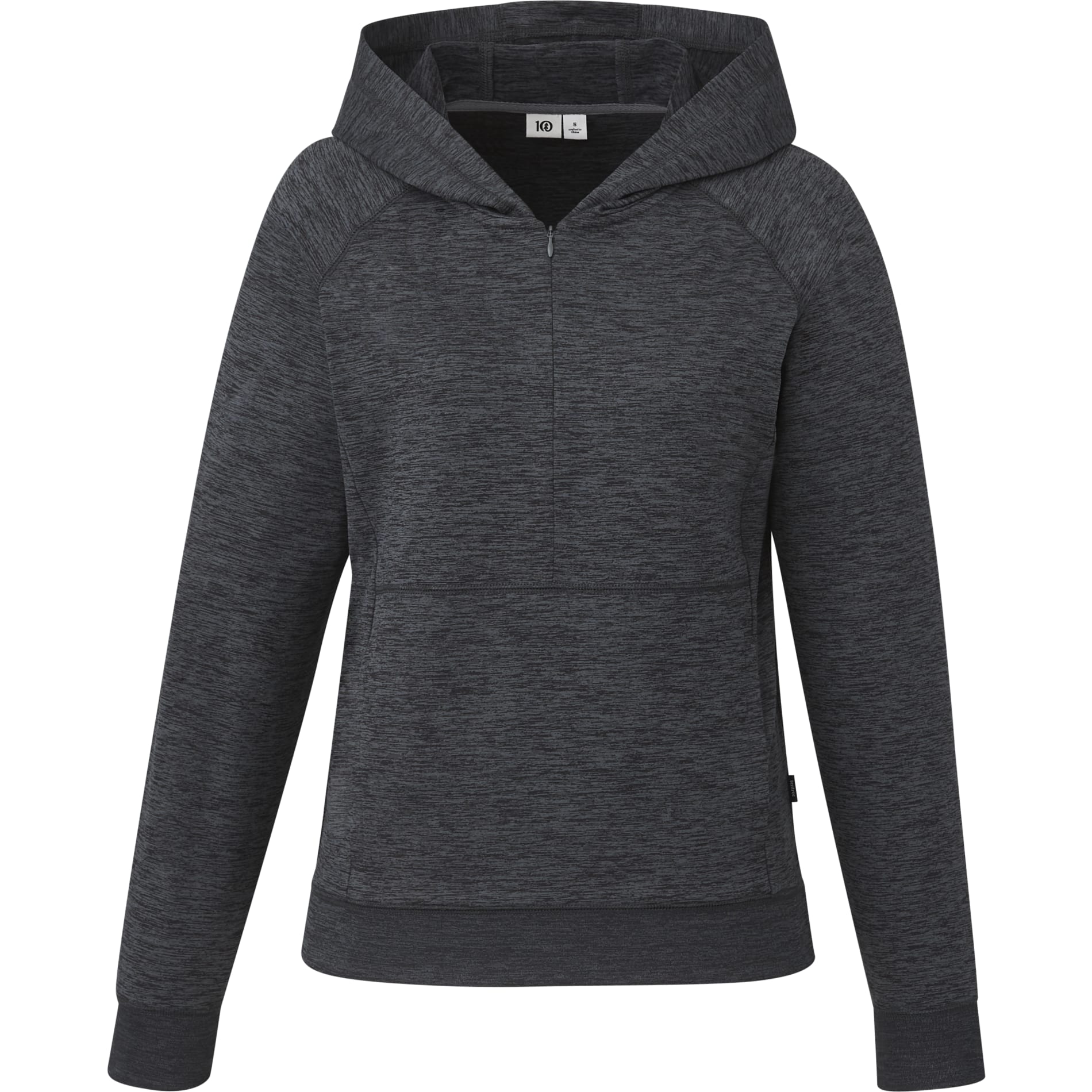 Front View of Grey tentree Stretch Knit Quarter Zip - Women's plain