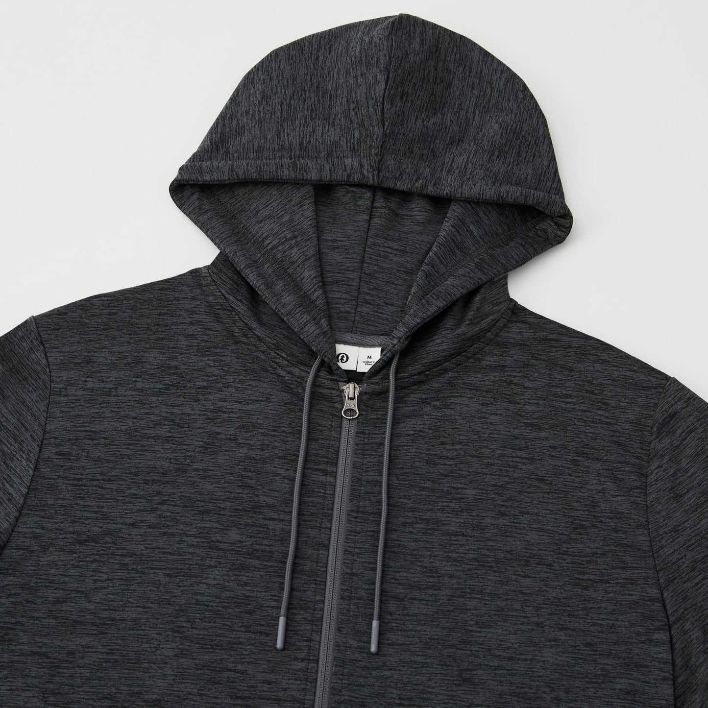 Front View of Grey tentree Stretch Knit Zip Up - Men's plain