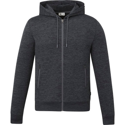 Front View of Grey tentree Stretch Knit Zip Up - Men's plain