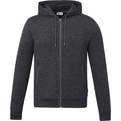 Front View of Grey tentree Stretch Knit Zip Up - Men's plain