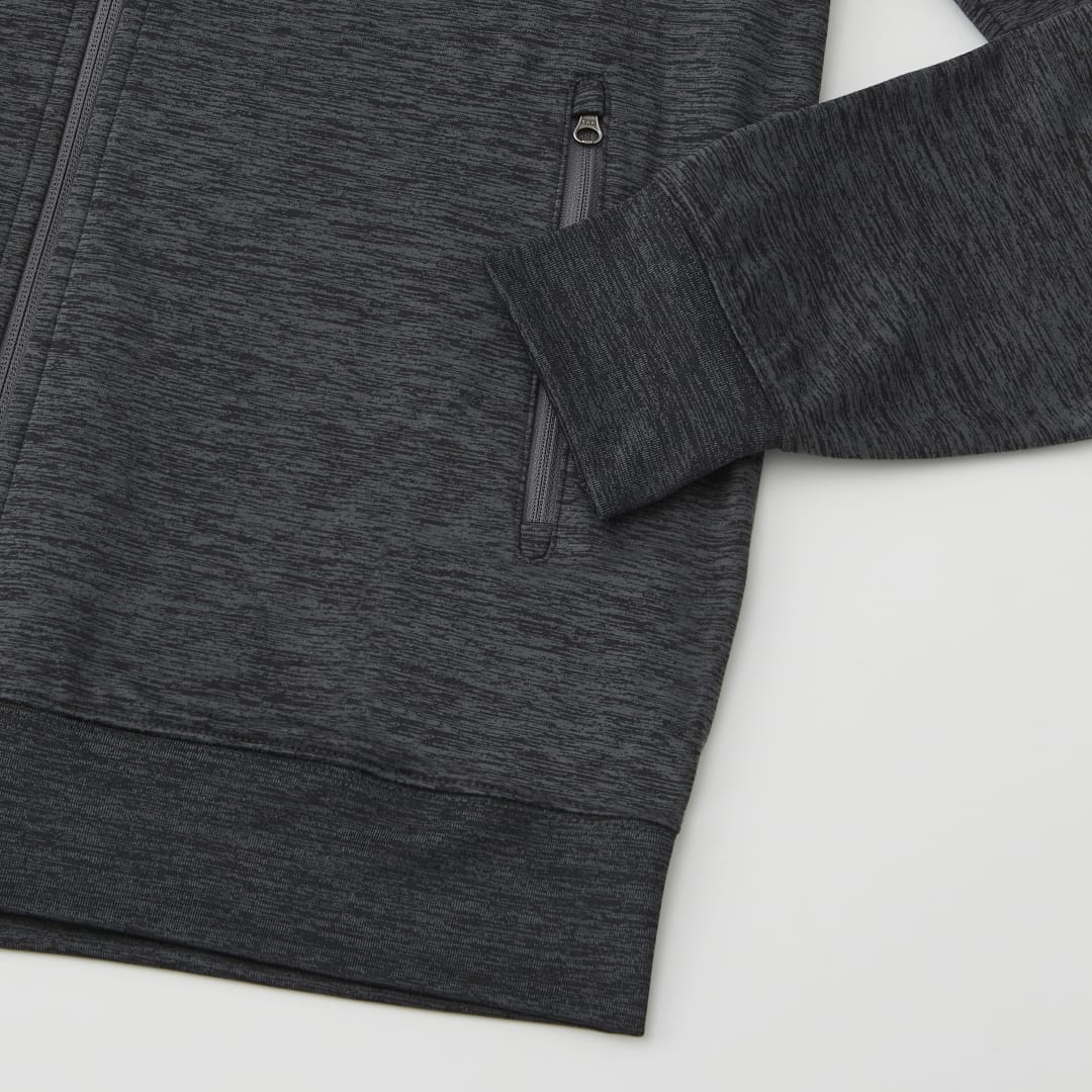Front View of Grey tentree Stretch Knit Zip Up - Men's