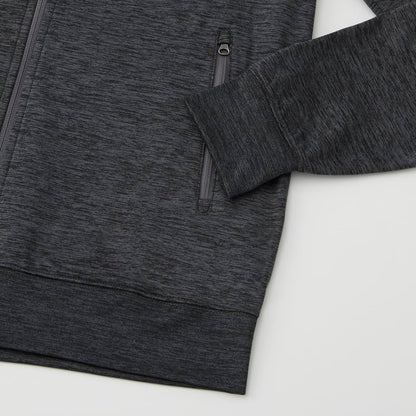 Front View of Grey tentree Stretch Knit Zip Up - Men's