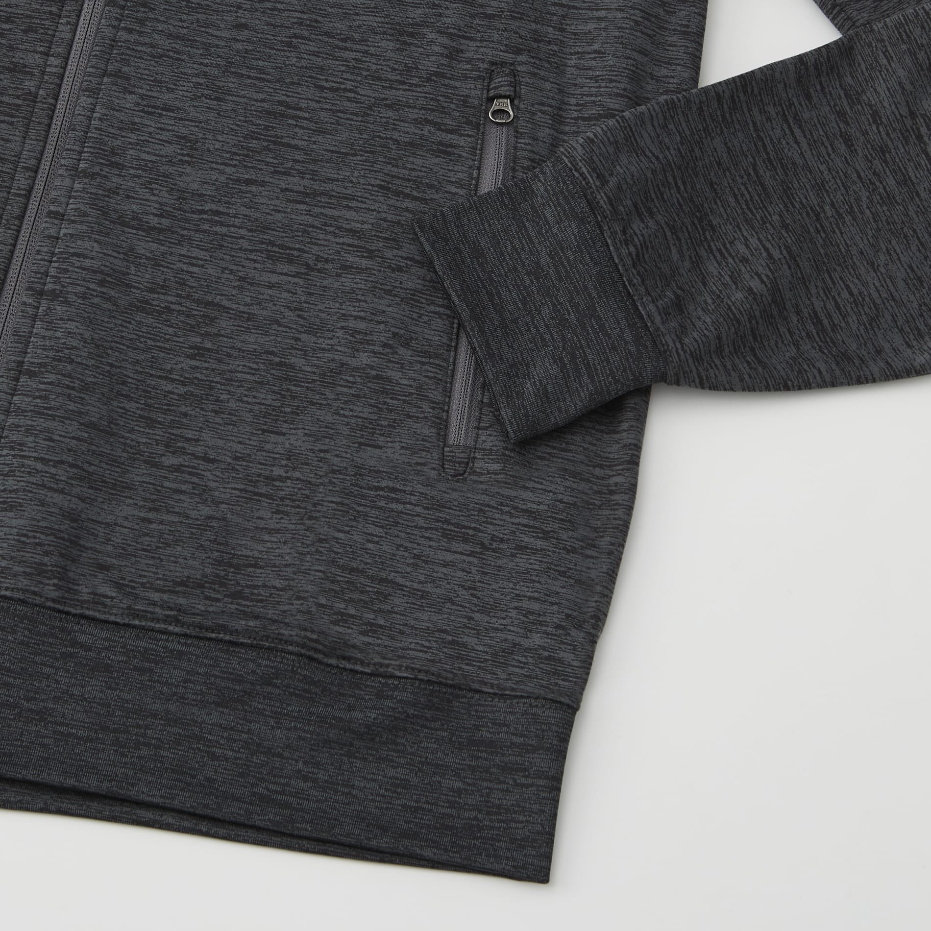Front View of Grey tentree Stretch Knit Zip Up - Men's