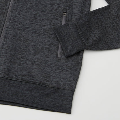 Front View of Grey tentree Stretch Knit Zip Up - Men's