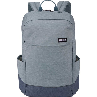 Front View of Grey Thule Lithos 20L Recycled Laptop Backpack plain