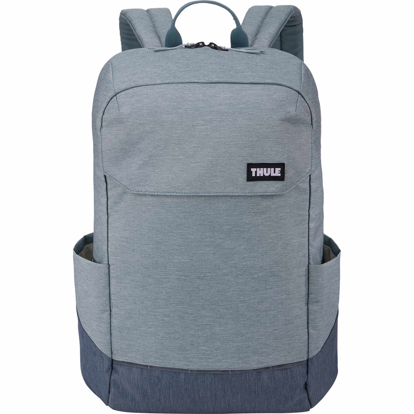 Front View of Grey Thule Lithos 20L Recycled Laptop Backpack plain