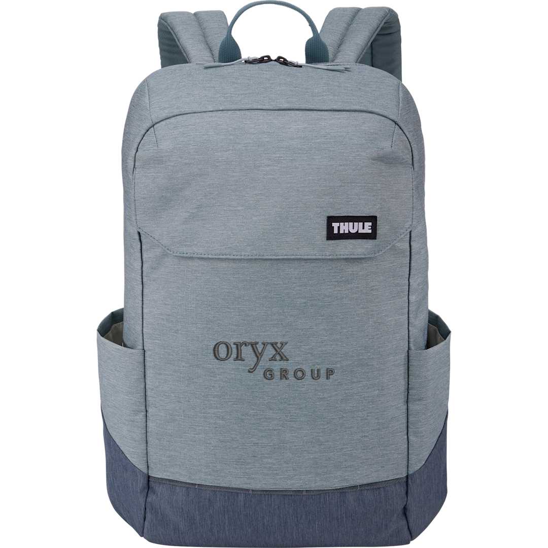 Front View of Grey Thule Lithos 20L Recycled Laptop Backpack