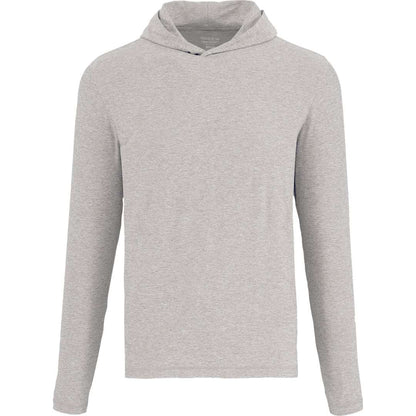 Front View of Grey WELLABLE Men's Knit Hoodie plain