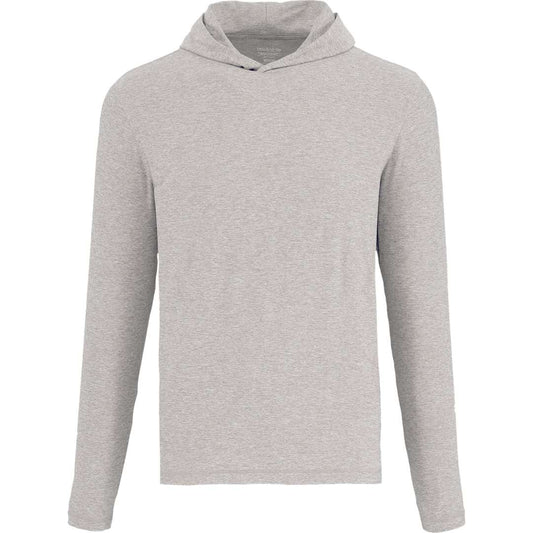 Front View of Grey WELLABLE Men's Knit Hoodie plain