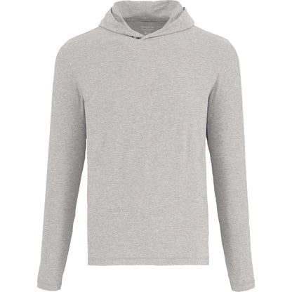 Front View of Grey WELLABLE Men's Knit Hoodie plain