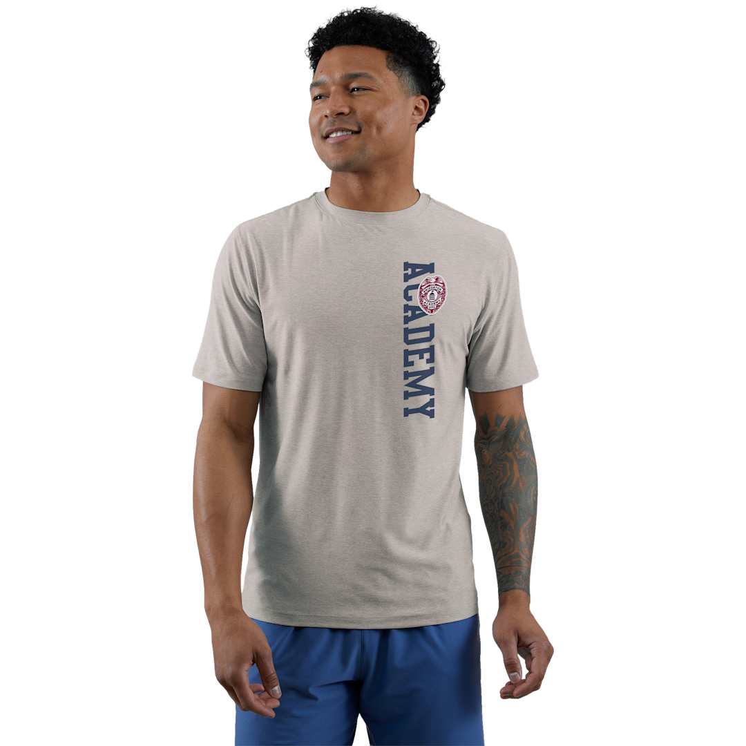 Front View of Grey WELLABLE Men's Short Sleeve Tee