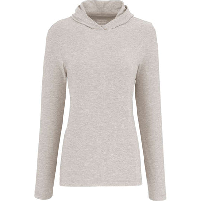 Front View of Grey WELLABLE Women's Knit Hoodie plain