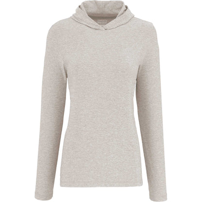 Front View of Grey WELLABLE Women's Knit Hoodie plain