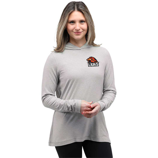 Front View of Grey WELLABLE Women's Knit Hoodie