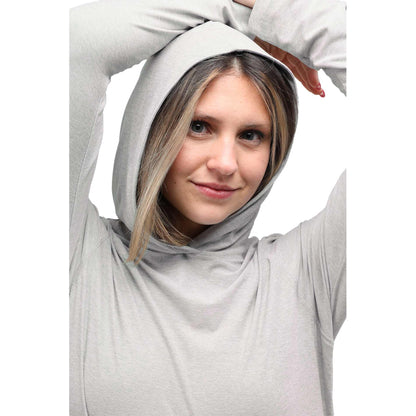 Front View of Grey WELLABLE Women's Knit Hoodie