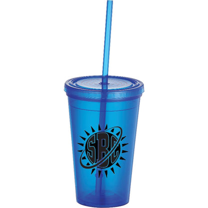 Front View of  Iceberg 16oz Double-Wall Tumbler w/Straw