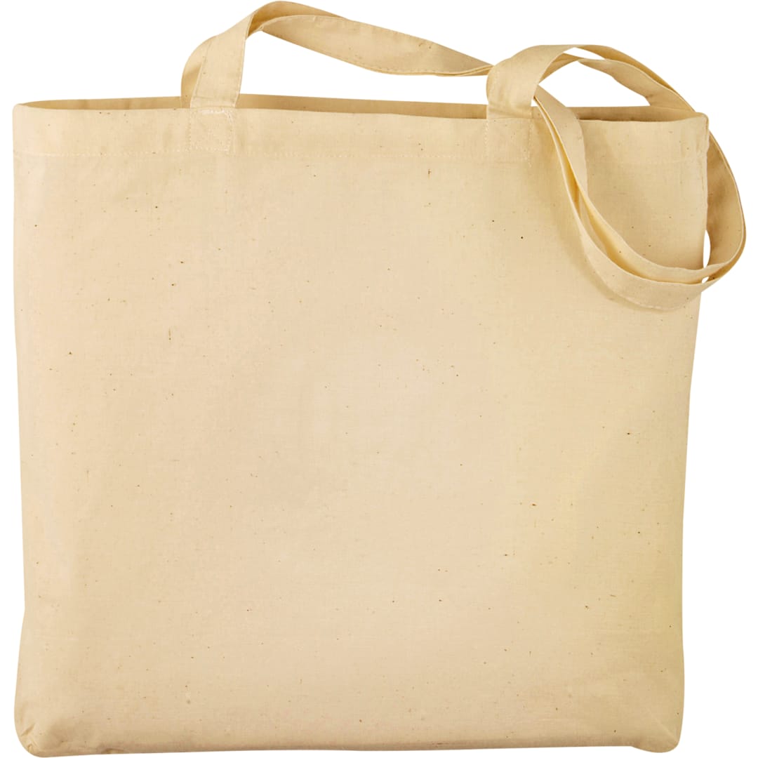 Front View of Natural 6oz Classic Cotton Canvas Meeting Tote plain