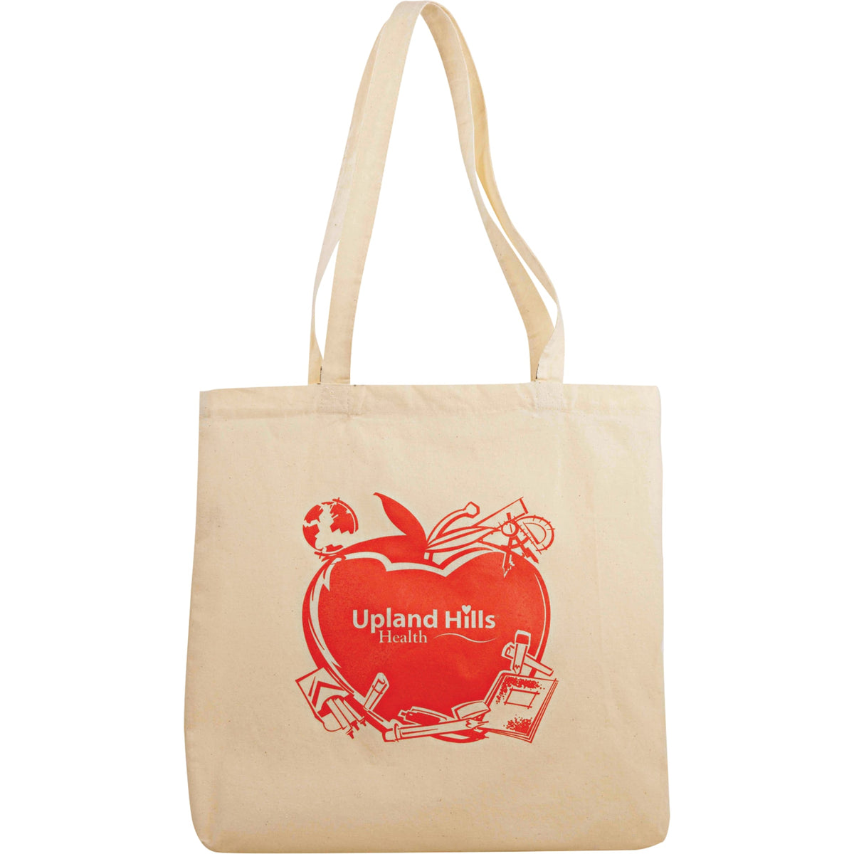 Front View of Natural 6oz Classic Cotton Canvas Meeting Tote