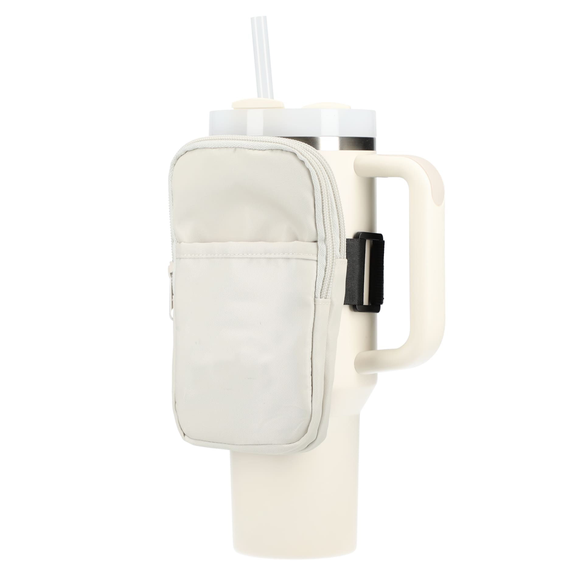 Front View of Natural Bottle Buddy Deluxe Water Bottle Pouch plain