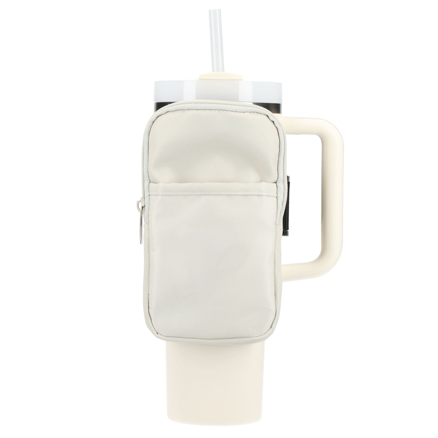 Front View of Natural Bottle Buddy Deluxe Water Bottle Pouch plain