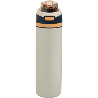 Front View of Natural Elvin 28oz Recycled Stainless Flip Straw Bottle plain