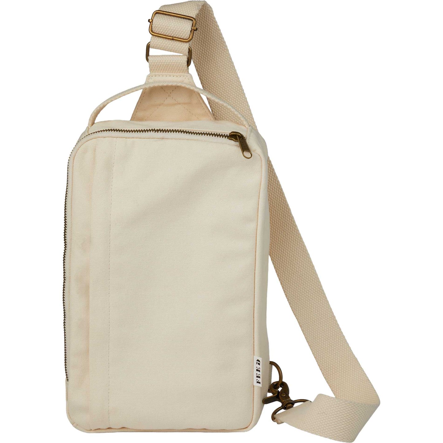 Front View of Natural Feed Organic Sling Backpack plain
