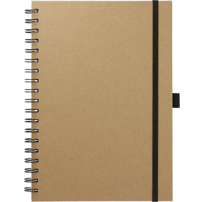 Front View of Natural FSC® Mix 7" x 10" Large Spiral Journal plain