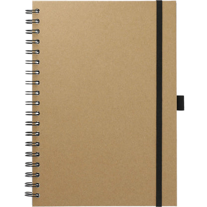 Front View of Natural FSC® Mix 7" x 10" Large Spiral Journal plain