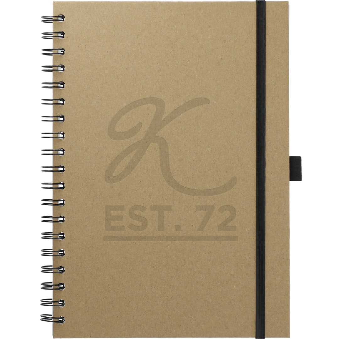 Front View of Natural FSC® Mix 7" x 10" Large Spiral Journal