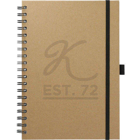 Front View of Natural FSC® Mix 7" x 10" Large Spiral Journal