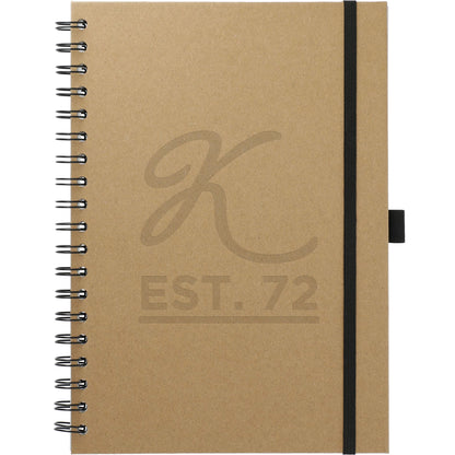 Front View of Natural FSC® Mix 7" x 10" Large Spiral Journal