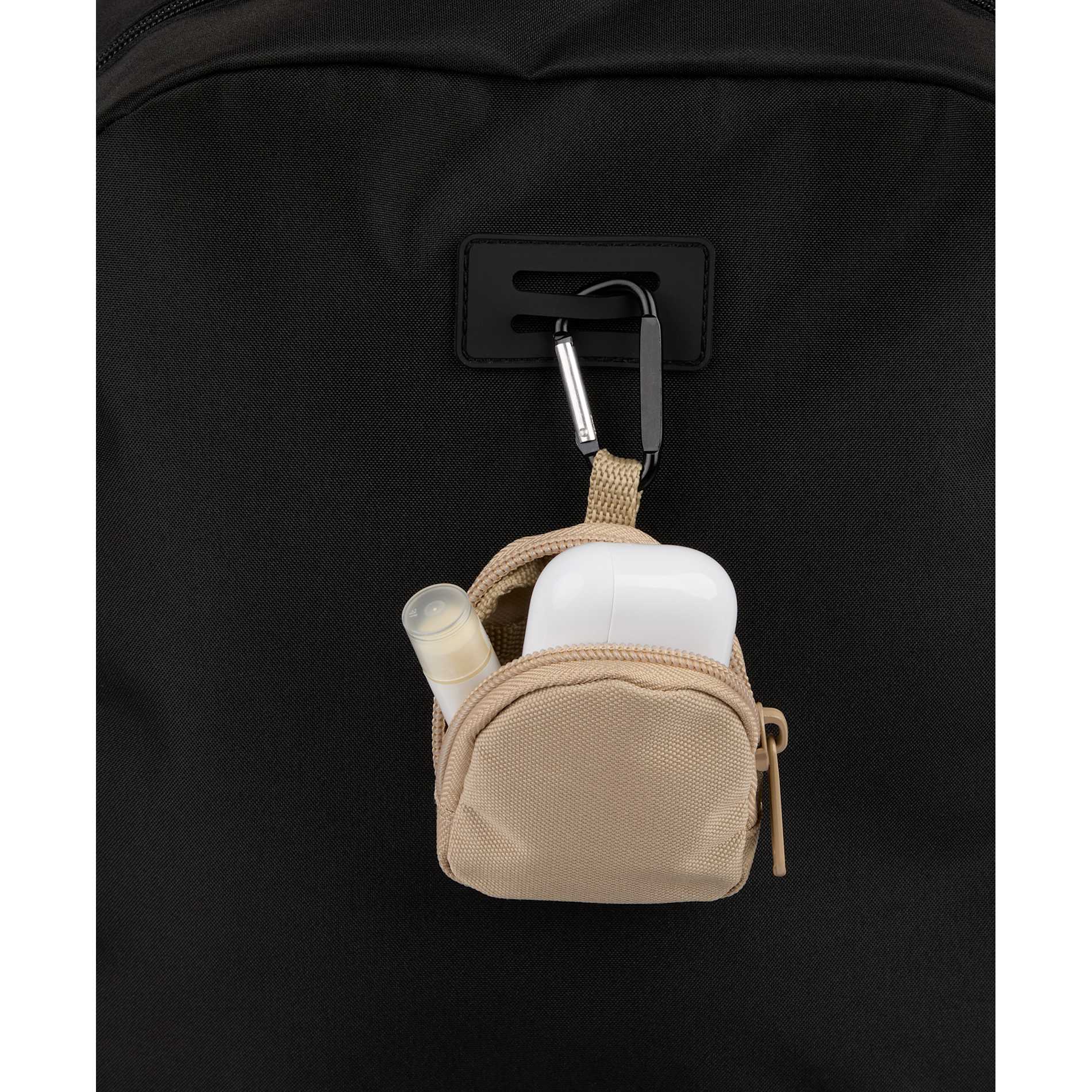 Front View of Natural Mini Backpack Bag Charm