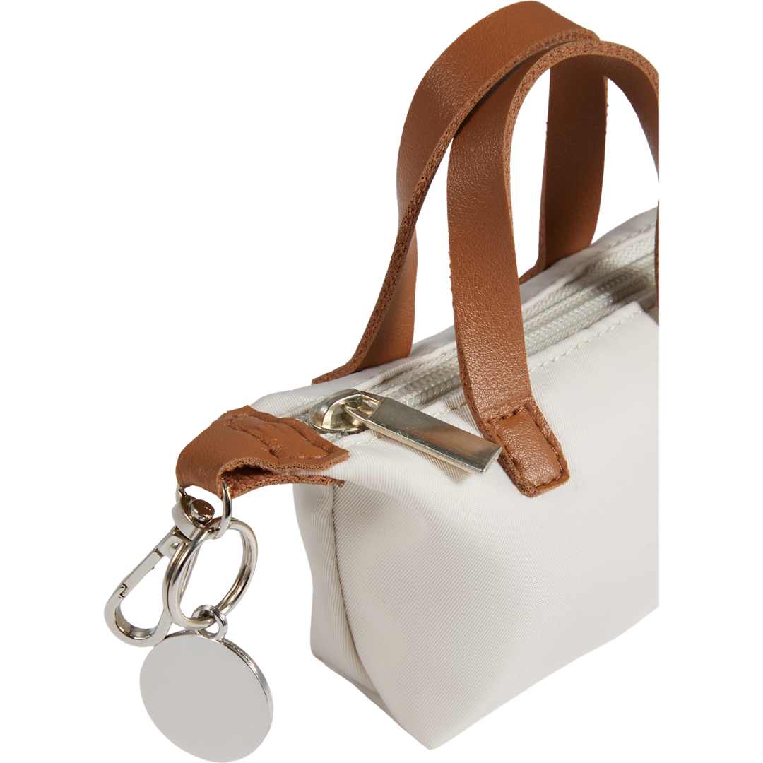 Front View of Natural Mini Fontaine Tote Charm plain