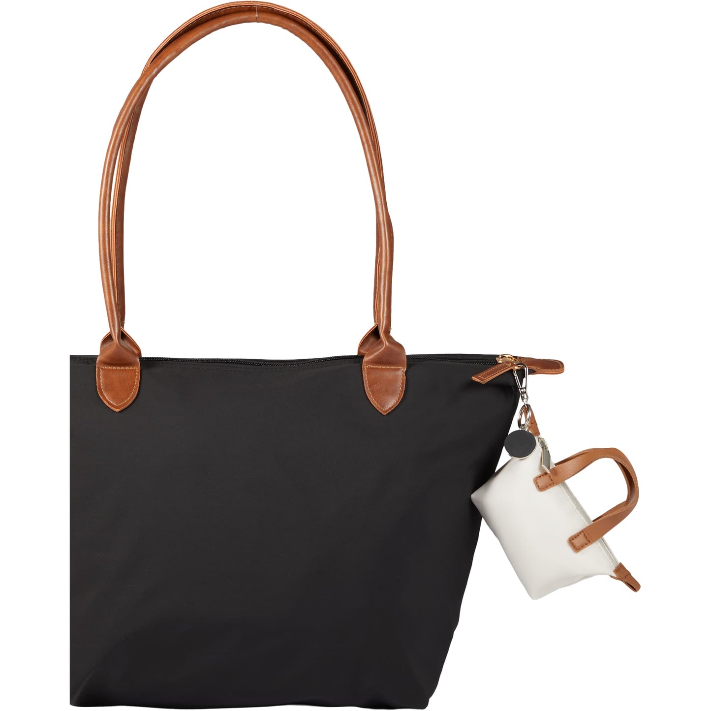 Front View of Natural Mini Fontaine Tote Charm