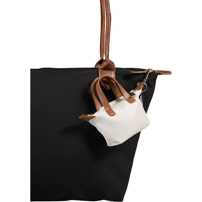 Front View of Natural Mini Fontaine Tote Charm